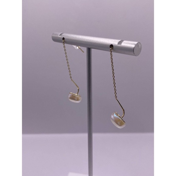 Gold Plated Sterling Silver Drop Pearl Color Heart - Picture 2 of 4